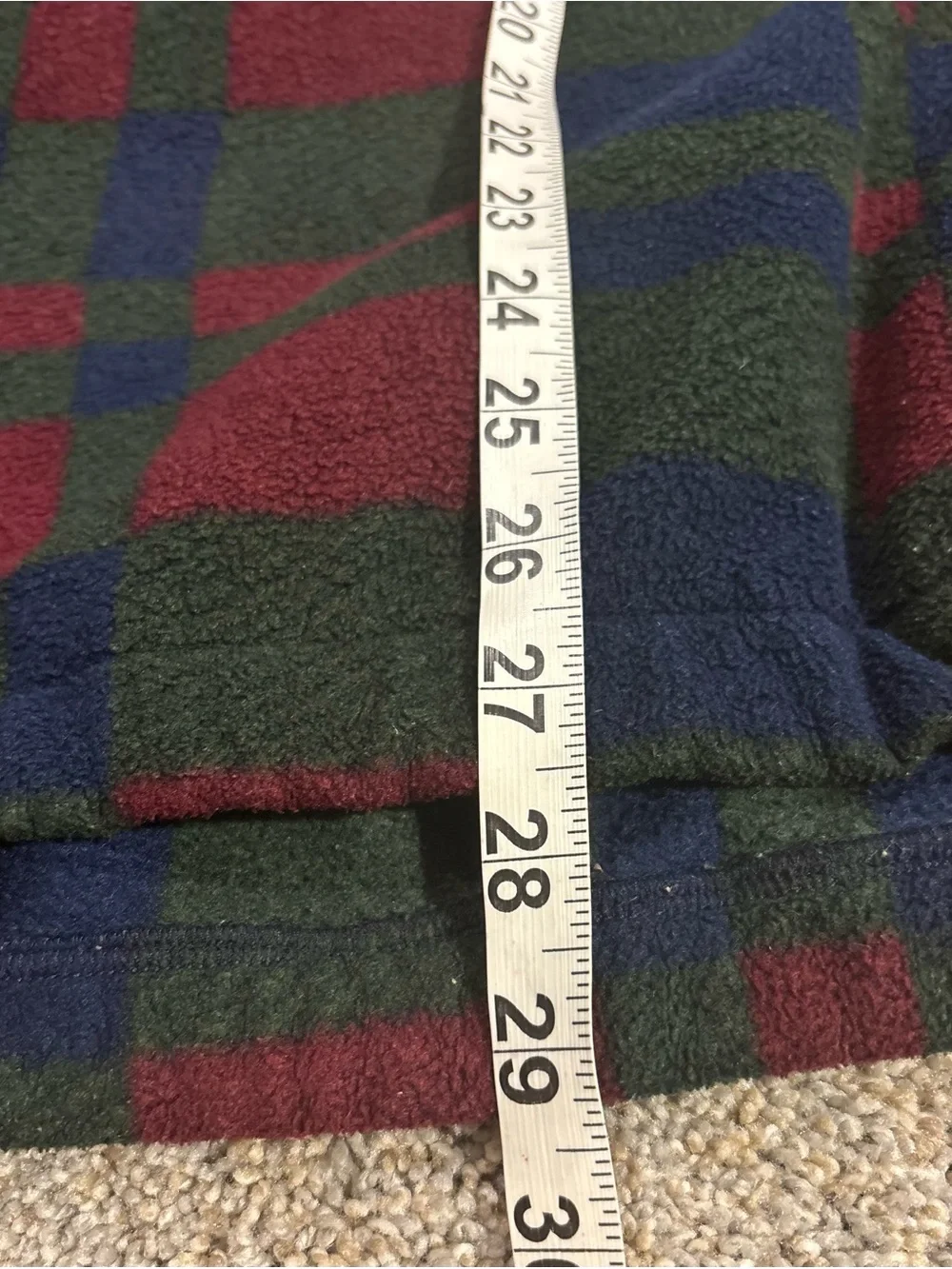 Vintage IZOD Men’s Plaid Fleece 1/4 Zip Mock Neck Pullover Sweatshirt Blue Red M